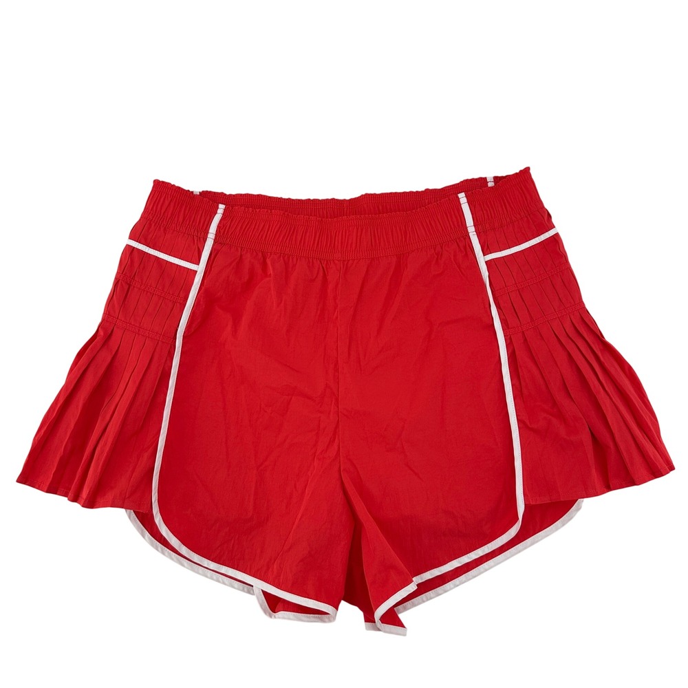 YOGALICIOUS Radiant Courtside Chic Shorts  Womens XL Pleated Red Athletic Tennis